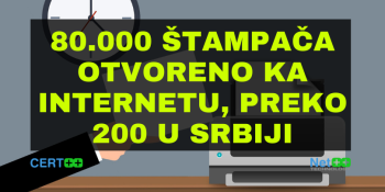 80.000 štampača otvoreno ka internetu, preko 200 u Srbiji