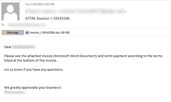 Phishing sa attachmentom invoice